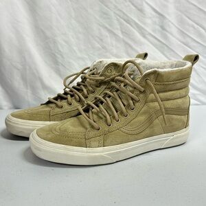Vans Sk8-Hi Scotchgard Tan Suede Faux Fur Lined Sneakers Men’s 8.5 Women’s 10